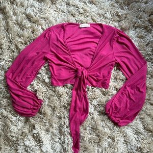 Altar’d State pink long sleeve tie top S